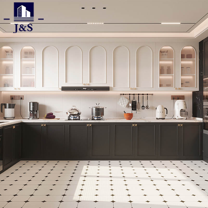 Gabinetes de cocina estilo crema mate con sensación de piel