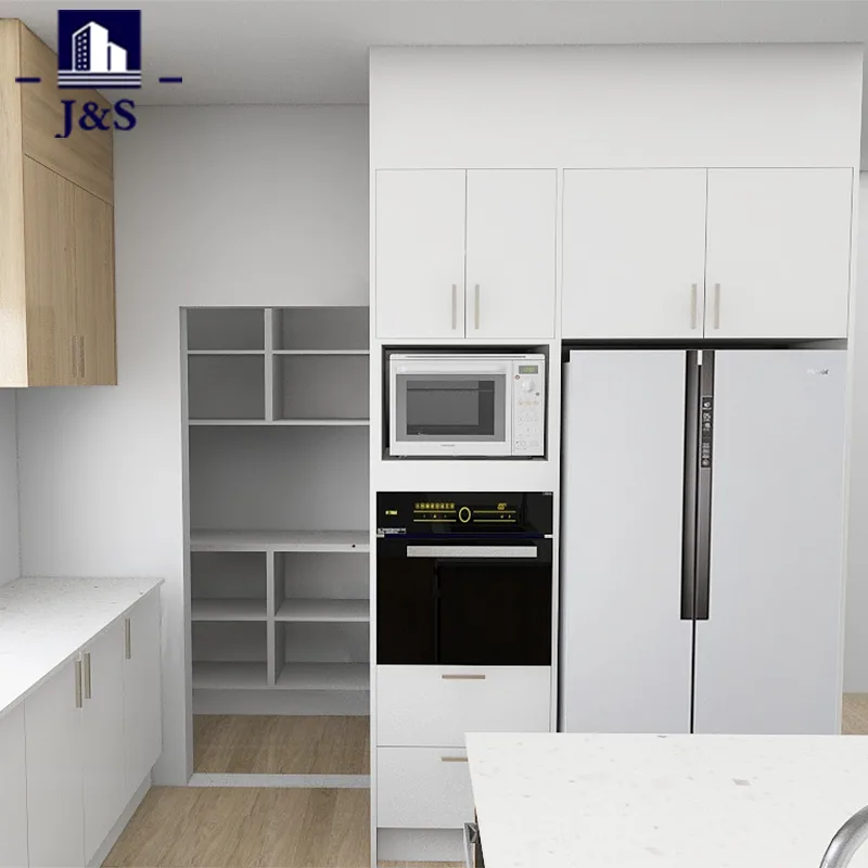 Cocina bicolor en madera y blanco
